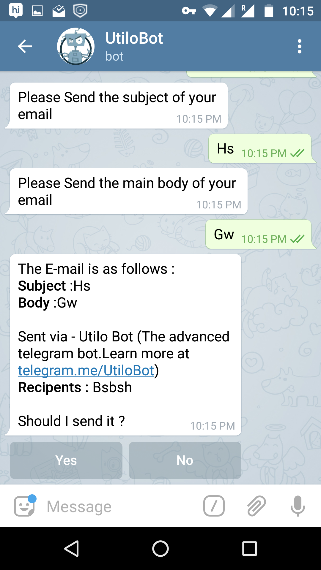 Utilobot - Send mail